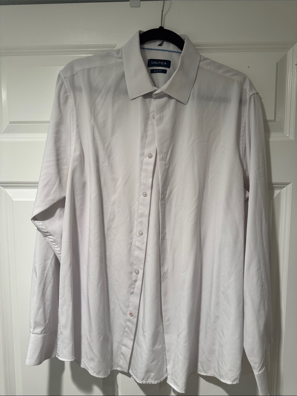 Nautica Men's White Long-Sleeve Dress Shirt - Spread Collar